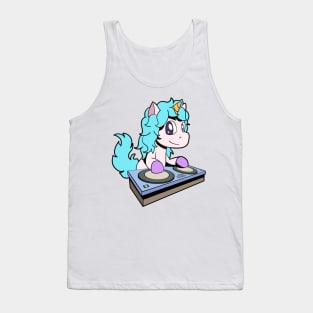 Cartoon Einhorn DJ at Turntable Tank Top